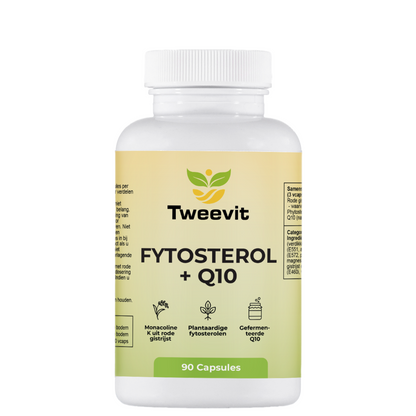 Tweevit Fytosterol + Q10 90 capsules – met rode gist rijst, fytosterolen en gefermenteerde Q10 voor een natuurlijke cholesterolbalans